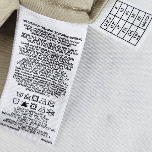 Brooks Brothers Cotton Belted Safari Shirt Dress in Beige Size 4 - Picture 14 of 14